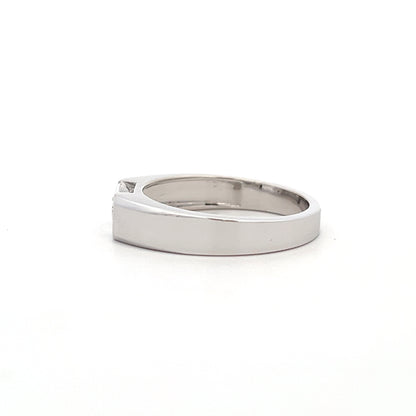 Lab Grown Emerald Cut Mens Ring In 14k Gold