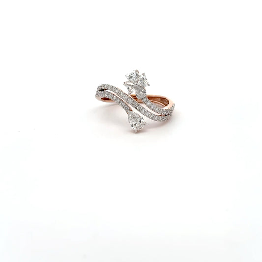 LGD Heart & Pear Stone Ring In 14k Gold