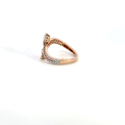 LGD Heart & Pear Stone Ring In 14k Gold