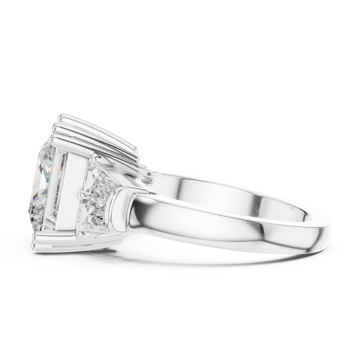 4 Carat IGI Certified Princess Cut Lab Grown Diamond Engagement Ring, White Gold