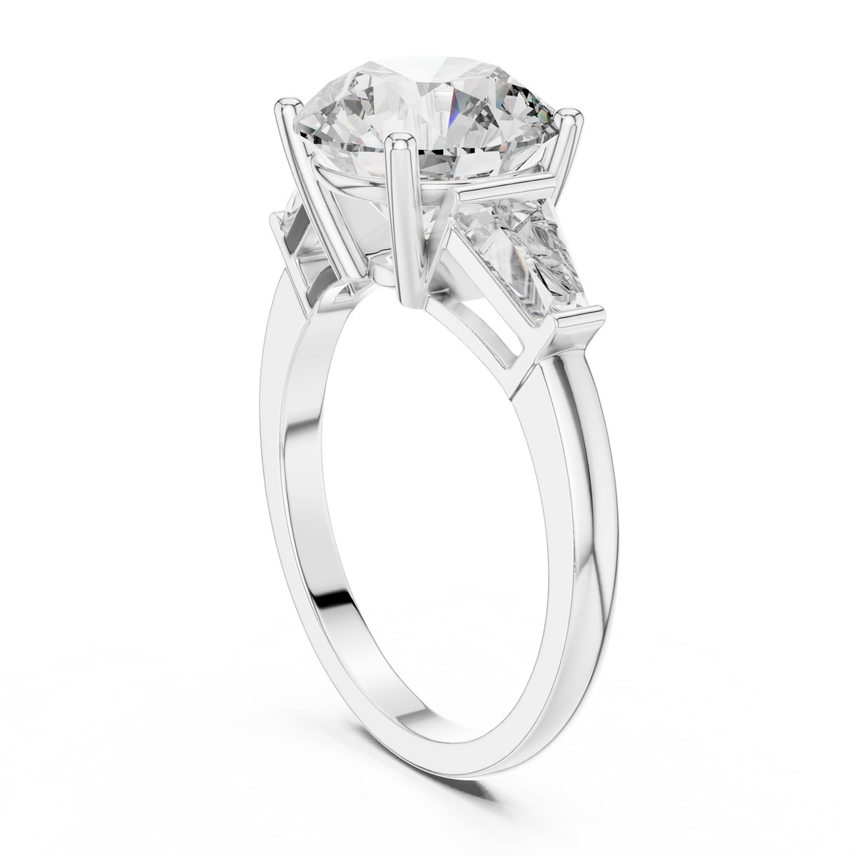 Premium IGI Certified 3.15 Carat Round Lab Grown Diamond Ring, White Gold