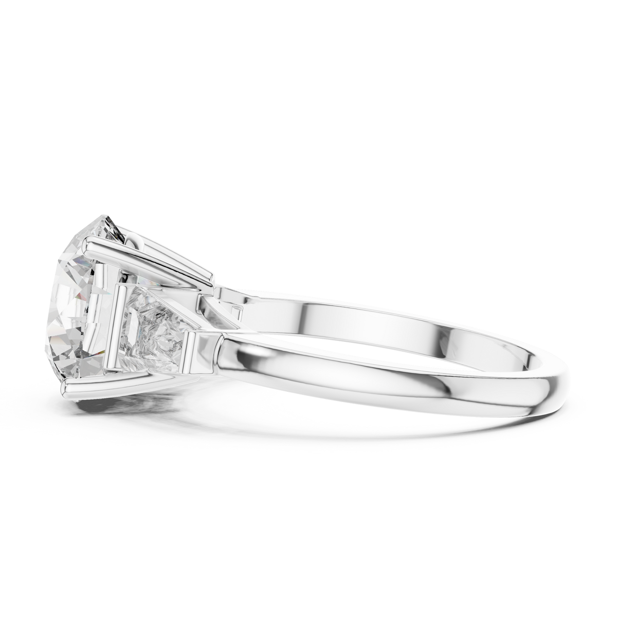 Premium IGI Certified 3.15 Carat Round Lab Grown Diamond Ring, White Gold