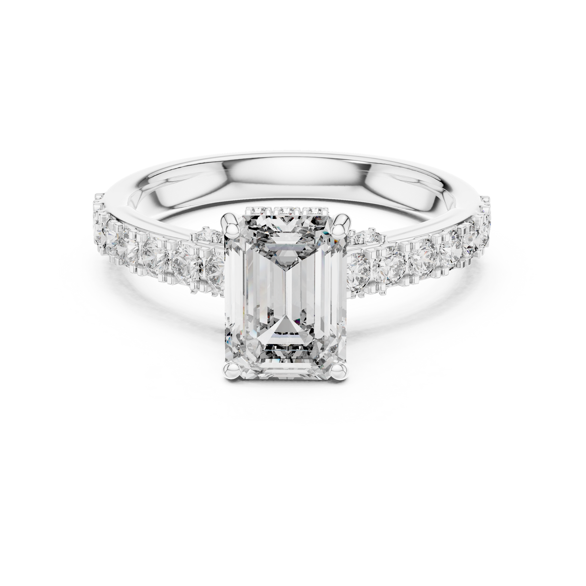 IGI Certified Emerald Cut Lab-Grown Diamond Proposal Ring, White Gold