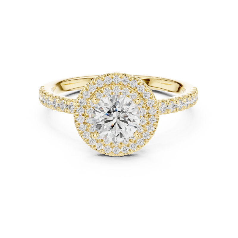 Round Double Halo Lab Grown Diamond Proposal Ring