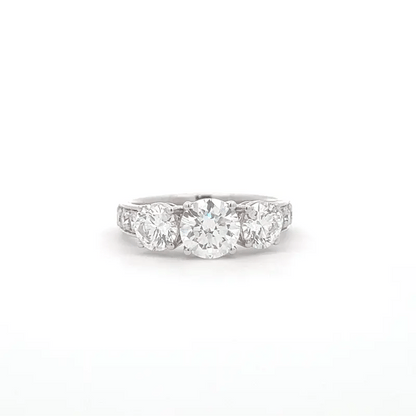 Lab Grown 3 Round Brilliant Diamond Engagement Ring 