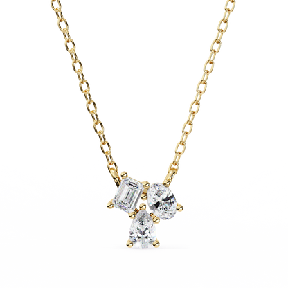 Lab Grown 3 Stone Diamond Pendant 