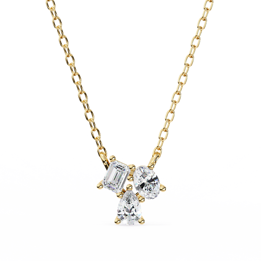 Lab Grown 3 Stone Diamond Pendant 