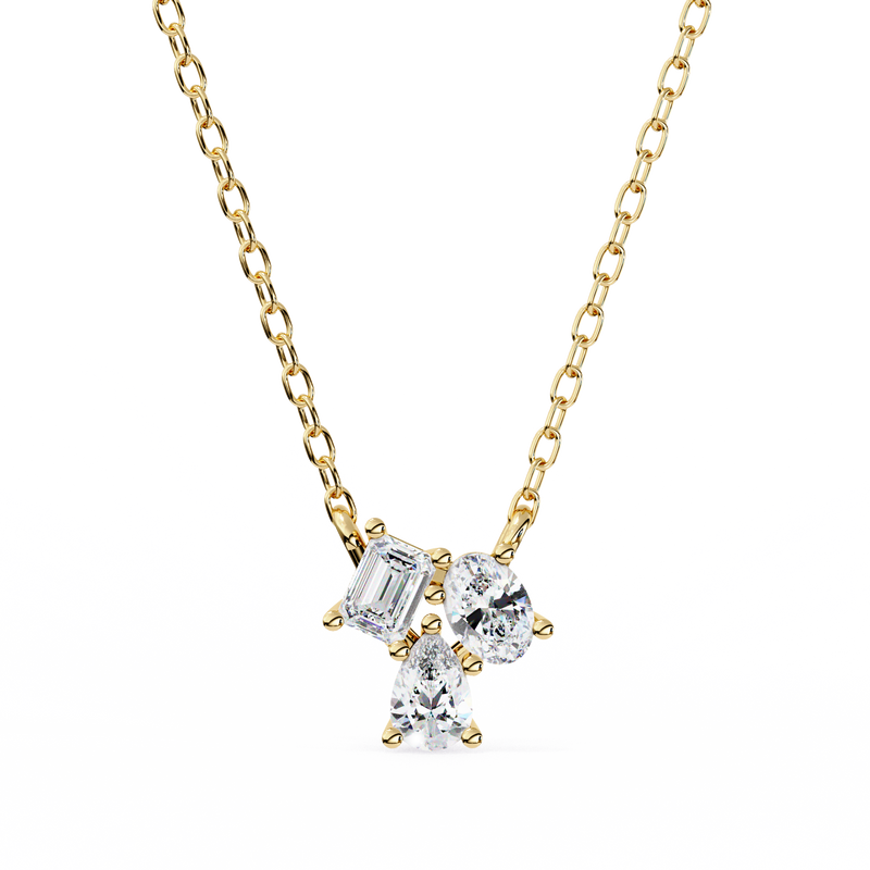 Lab Grown 3 Stone Diamond Pendant 