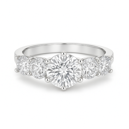 Lab Grown 5 Round Brilliant Diamond Ring 