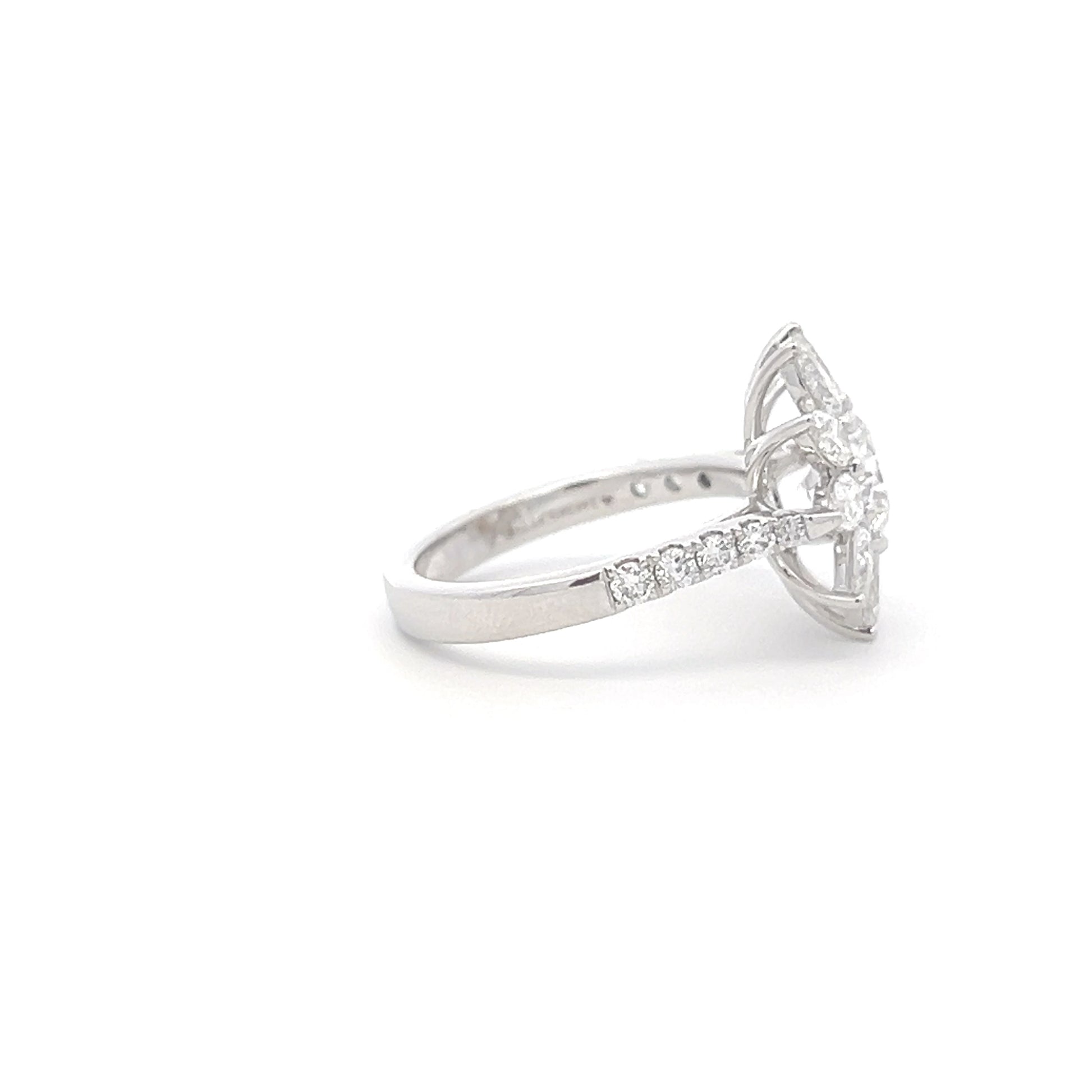 Lab Grown Diamond Engagement Cluster Ring side a 