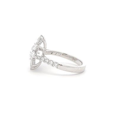 Lab Grown Diamond Engagement Cluster Ring side b