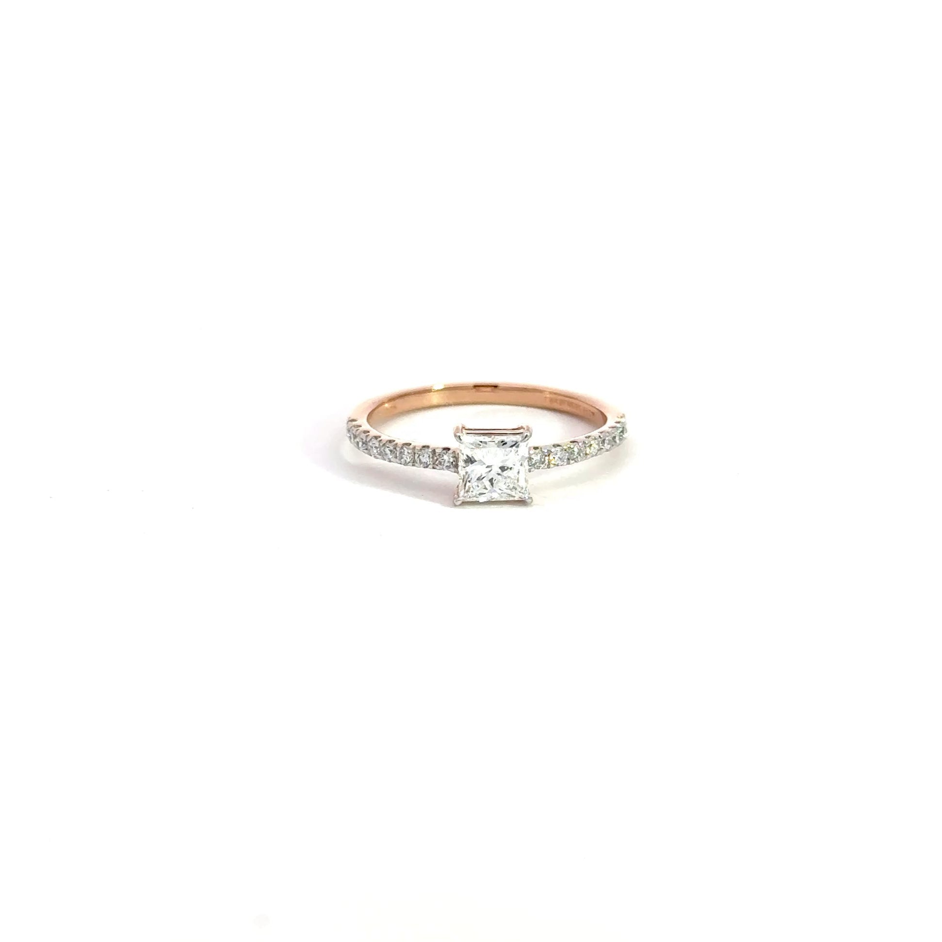 Diamond ring with a white background