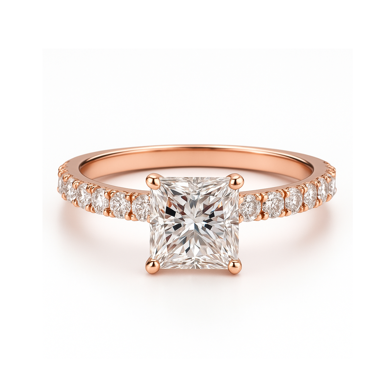lab grown princess diamond band ring