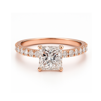 lab grown princess diamond band ring