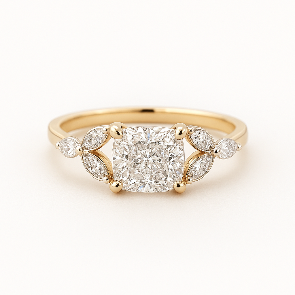Lab Grown Diamond Solitaire Cushion Ring In 14k Gold
