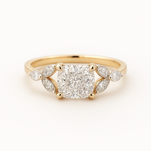 Lab Grown Diamond Solitaire Cushion Ring In 14k Gold
