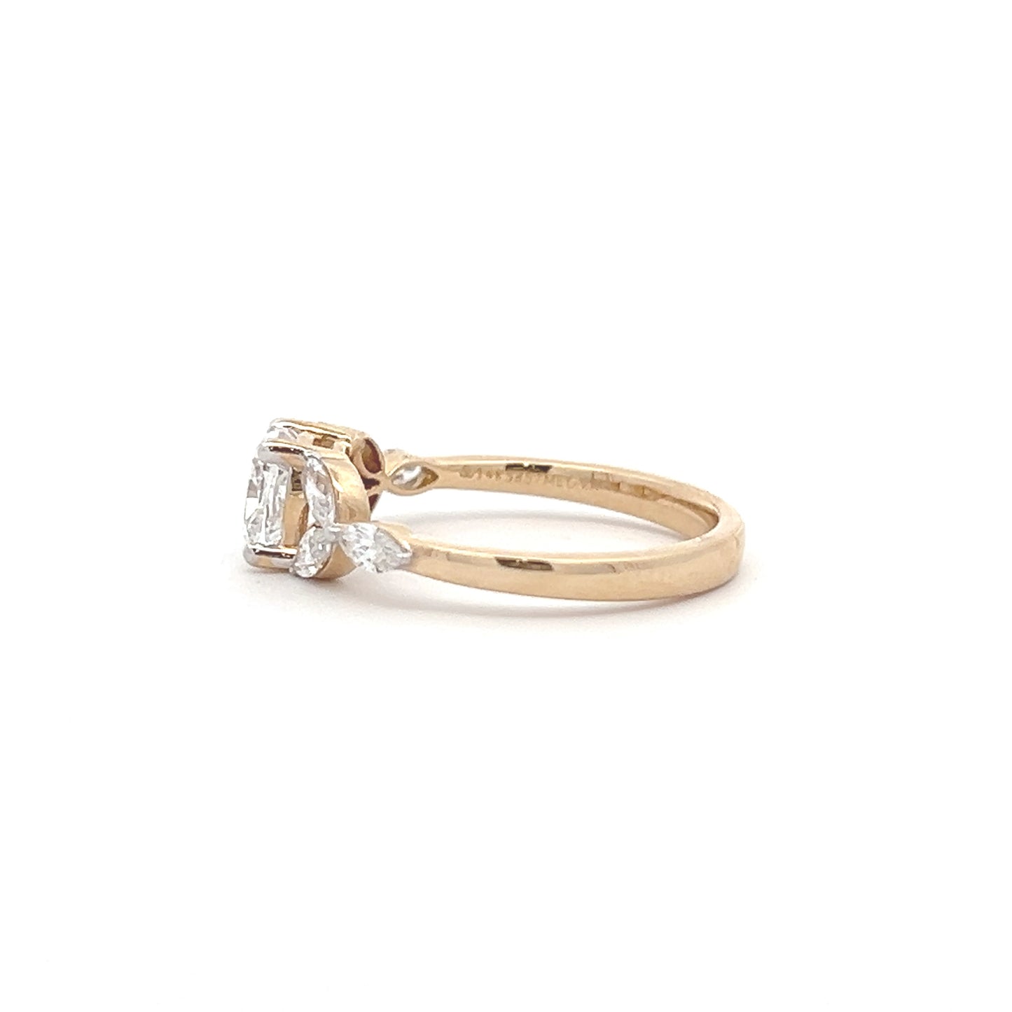 Lab Grown Diamond Solitaire Cushion Ring   b