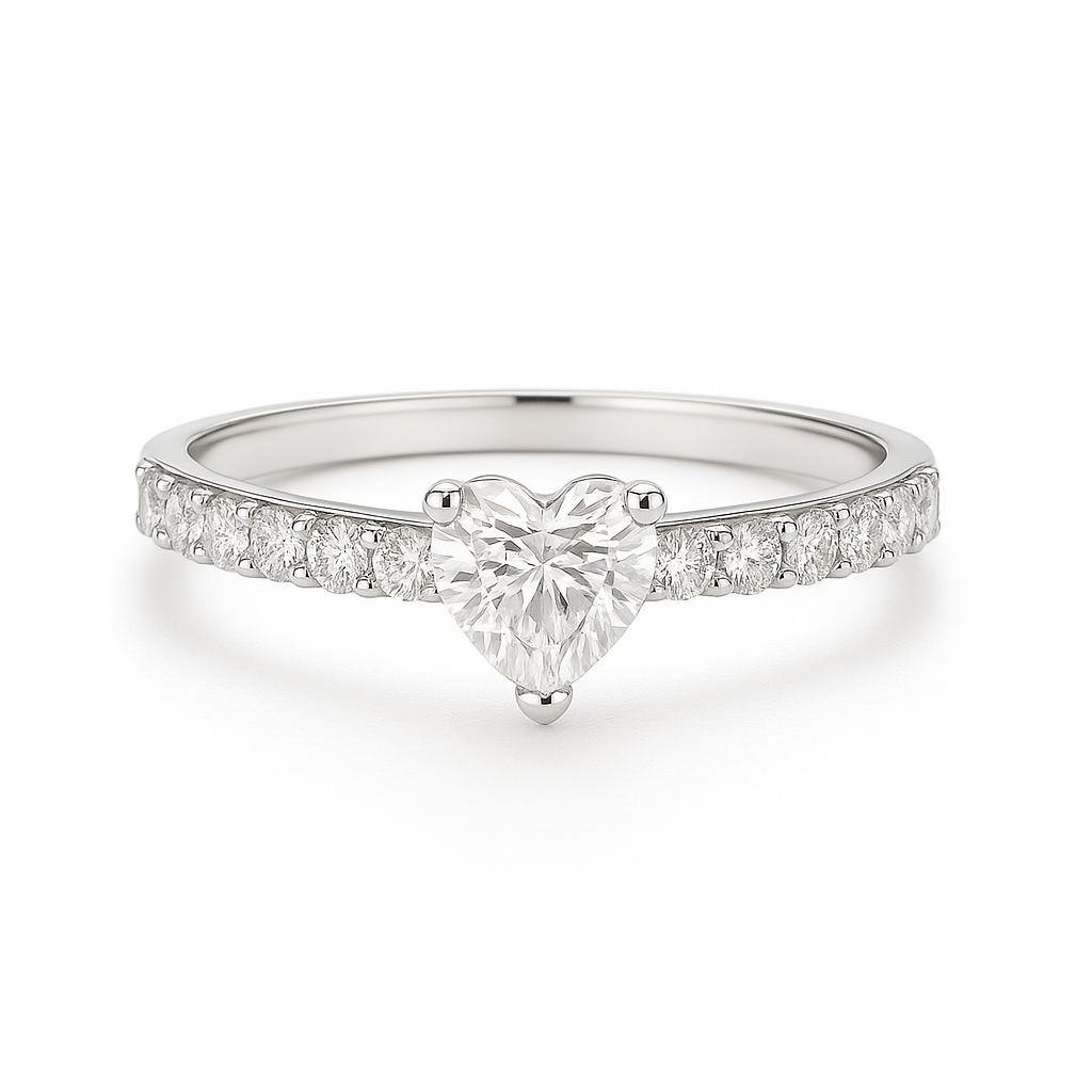 Lab Grown Heart Diamond Band Ring