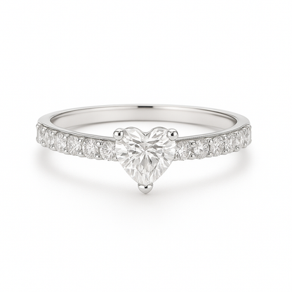 Lab Grown Heart Diamond Band Ring