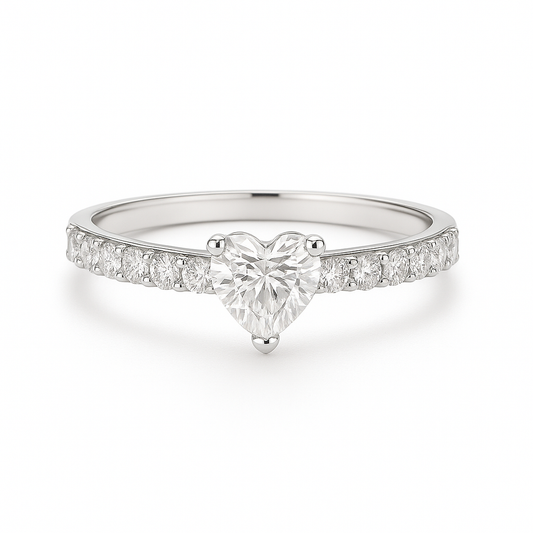 Lab Grown Heart Diamond Band Ring
