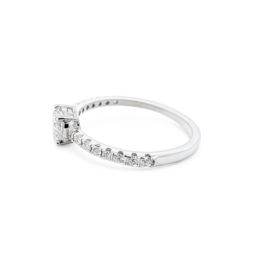 Lab Grown Heart Diamond Band Ring In 14k Gold r53r
