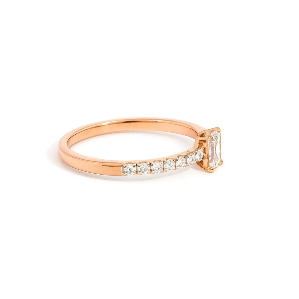 Lab Grown Oval Diamond Band Ring r56 left