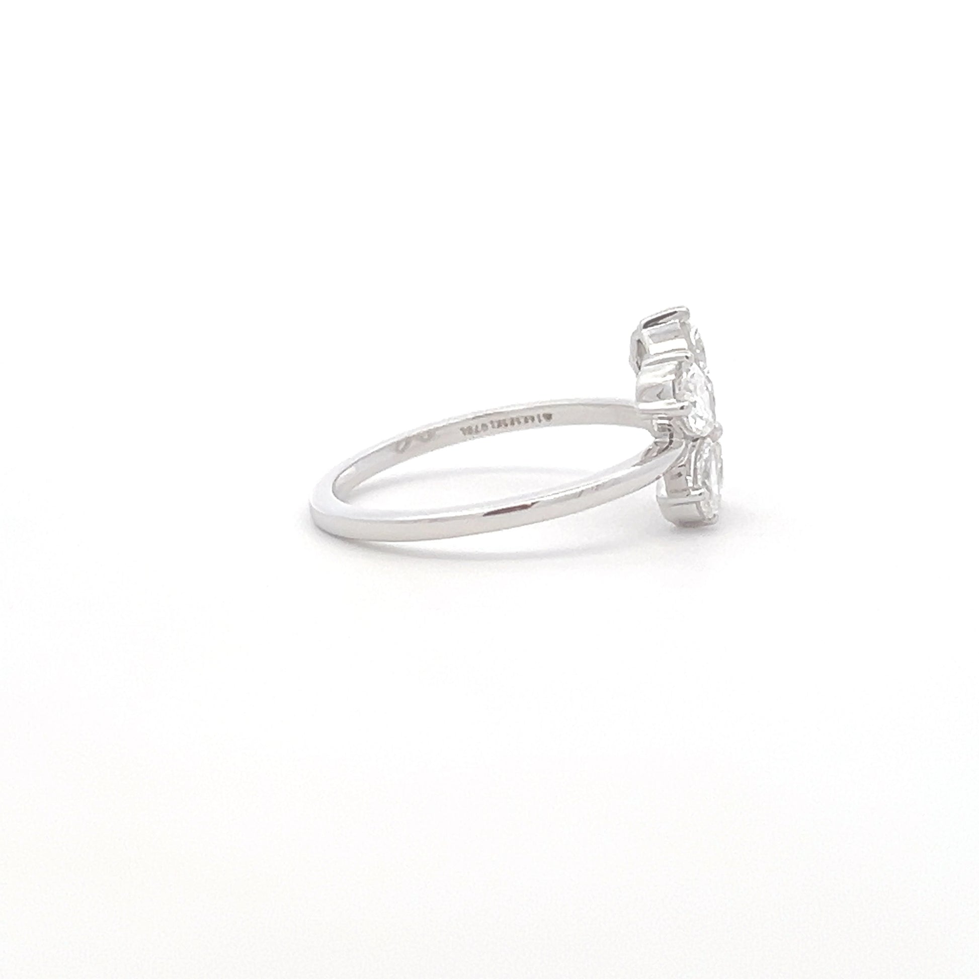 Lab Grown Pear Diamond Butterfly Ring side a