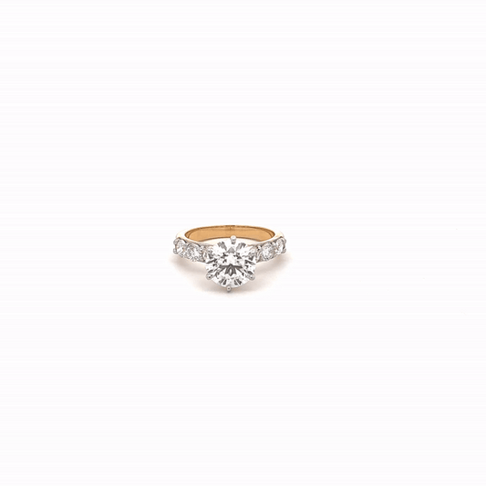 IGI Certified LGD Round Brilliant Ring In 14K GOLD