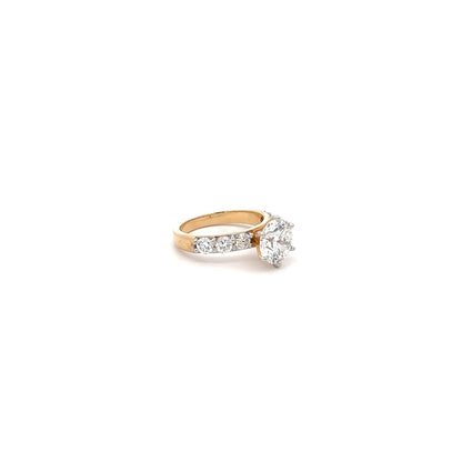 IGI Certified LGD Round Brilliant Ring In 14K GOLD
