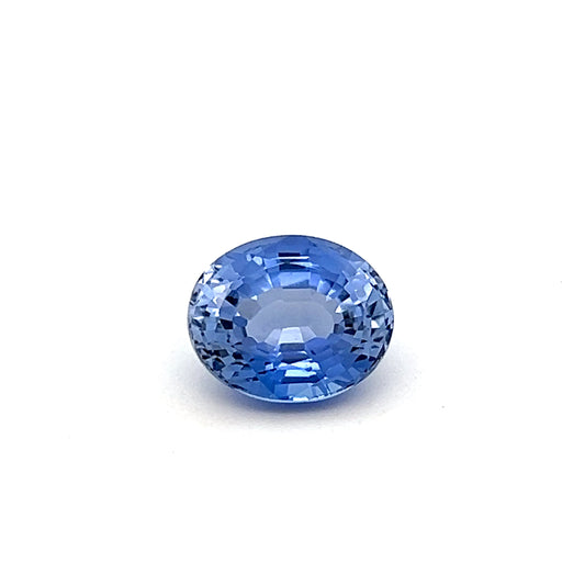 Lab Grown Medium Blue Sapphire 6.78 Carat Oval
