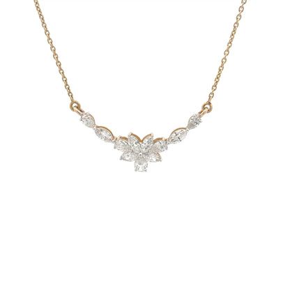 Marquise & Pear Lab Grown Diamond Flower Cluster Mangalsutra Pendant