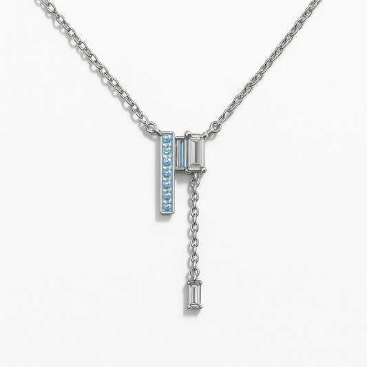 Modern Baguette Lab Grown Diamond Drop Pendant
