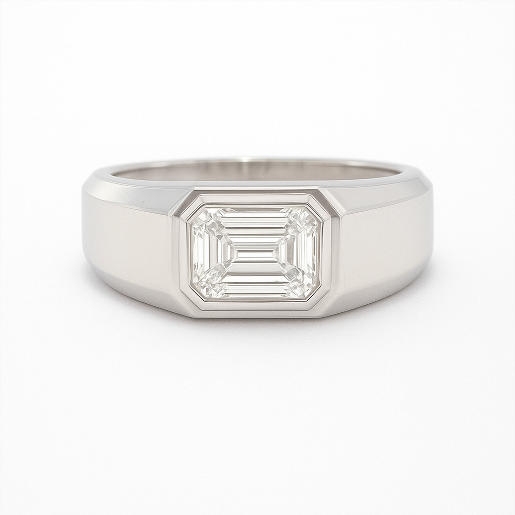 Modern Men’s Lab Grown Diamond Ring 
