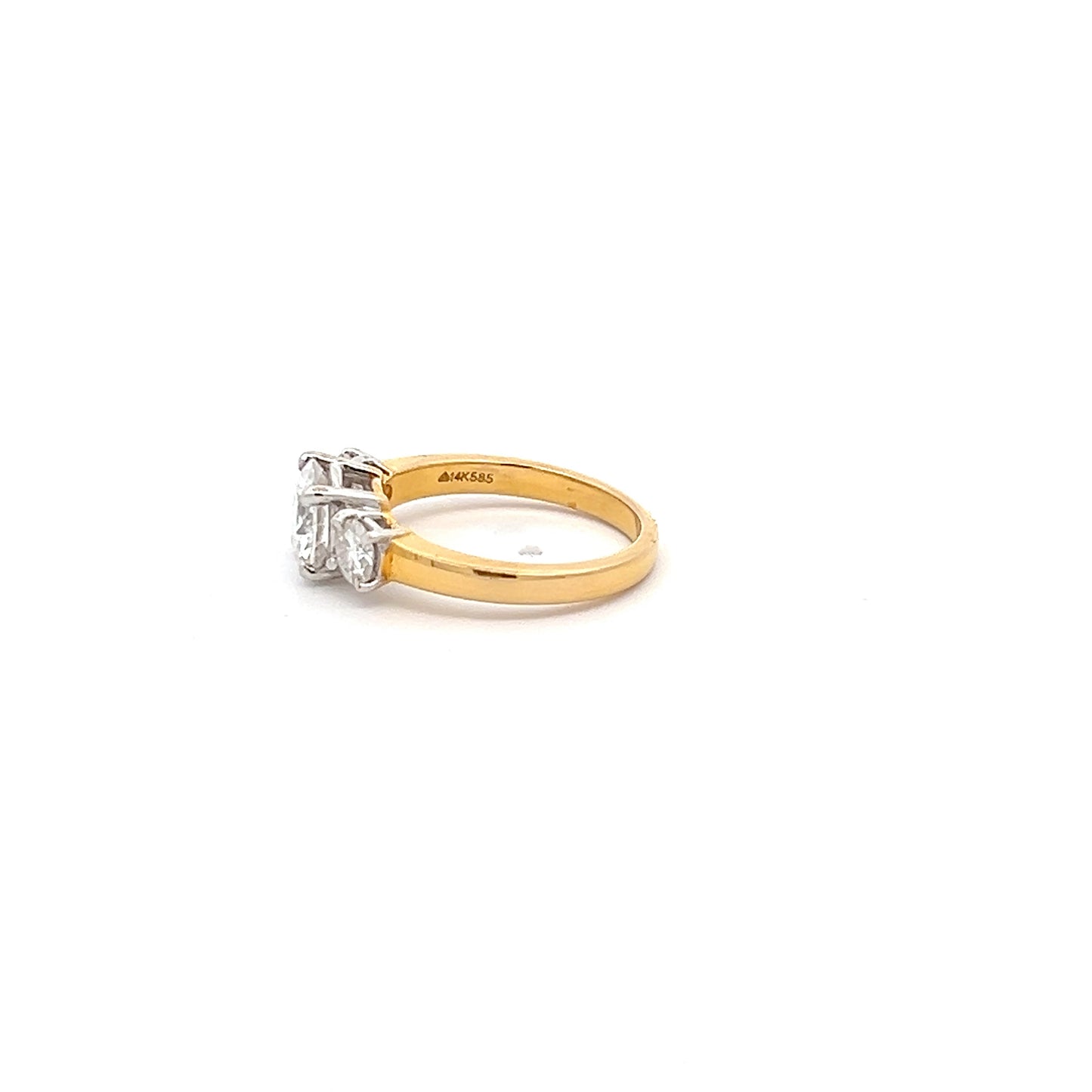 Classic Tiara Round Shape Ring is 2ct in 14K Gold With Diamos Lab Grown Moissanite