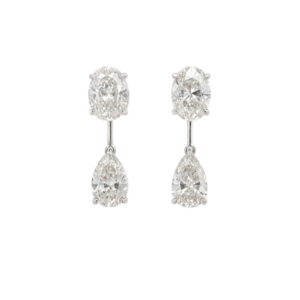  Oval & Pear Lab-Grown Diamond Stud Earrings