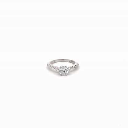 LGD Solitaire Round Brilliant Ring In 14K GOLD