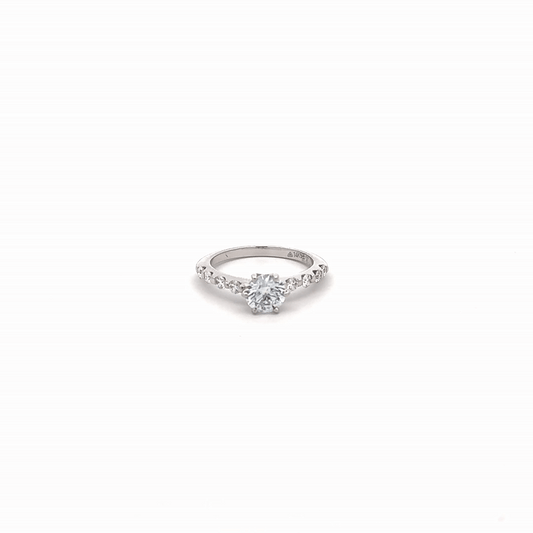 LGD Solitaire Round Brilliant Ring In 14K GOLD
