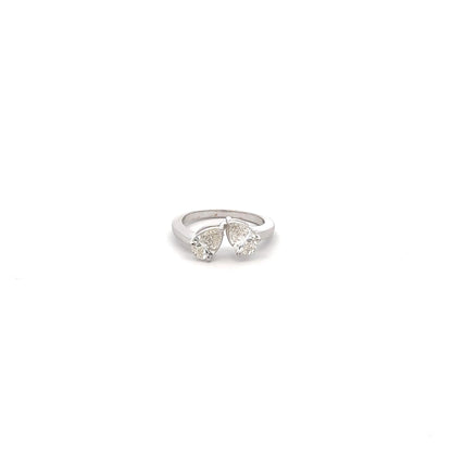 LGD Dual Pear Cut Ring In 14K GOLD