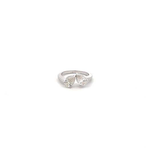 LGD Dual Pear Cut Ring In 14K GOLD