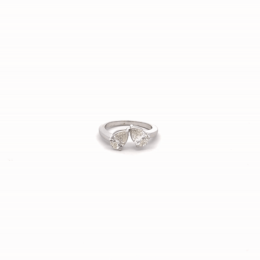 LGD Dual Pear Cut Ring In 14K GOLD