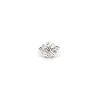 LGD Round & Pear Stone RING IN 14K GOLD