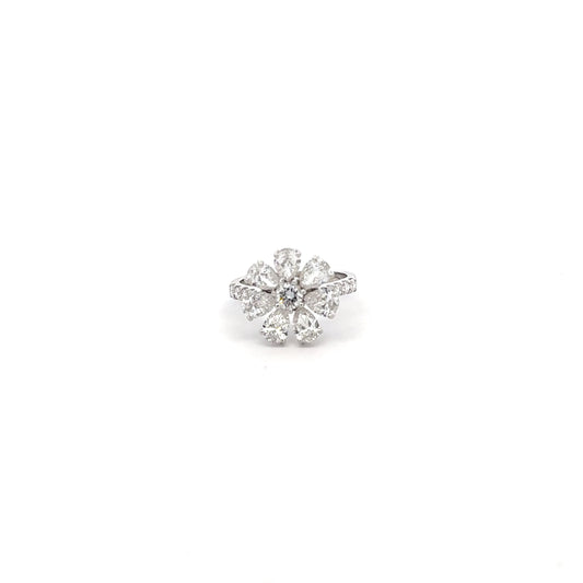 LGD Round & Pear Stone RING IN 14K GOLD