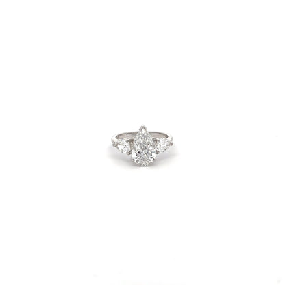 IGI Certified LGD Solitaire Pear Ring In 14K GOLD