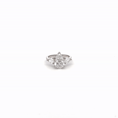 IGI Certified LGD Solitaire Pear Ring In 14K GOLD