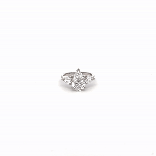 IGI Certified LGD Solitaire Pear Ring In 14K GOLD