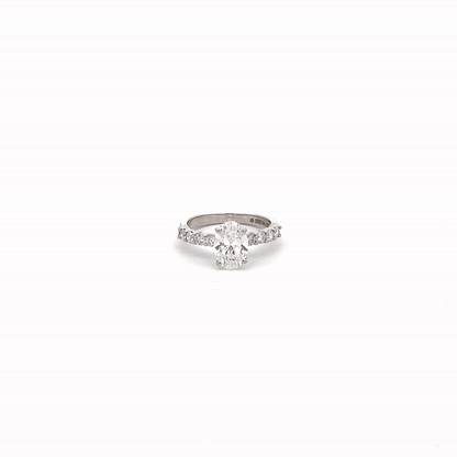 IGI Certified LGD Solitaire Oval Cut Ring In 14K GOLD