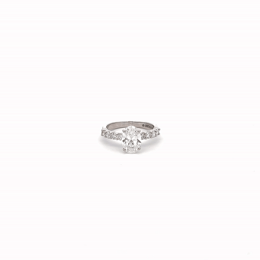 IGI Certified LGD Solitaire Oval Cut Ring In 14K GOLD