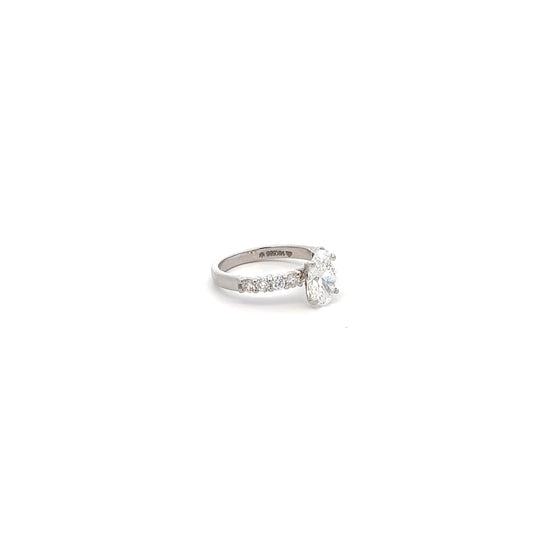 IGI Certified LGD Solitaire Oval Cut Ring In 14K GOLD