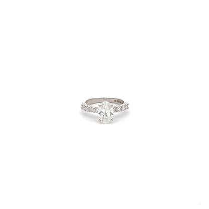IGI Certified LGD Solitaire Oval Cut Ring In 14K GOLD