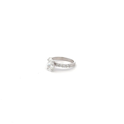 IGI Certified LGD Solitaire Oval Cut Ring In 14K GOLD